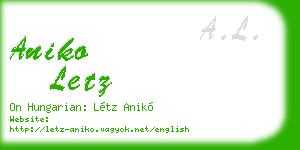 aniko letz business card